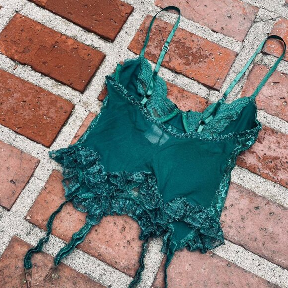 Elegant Teal Lace Chemise - Picture 4 of 8